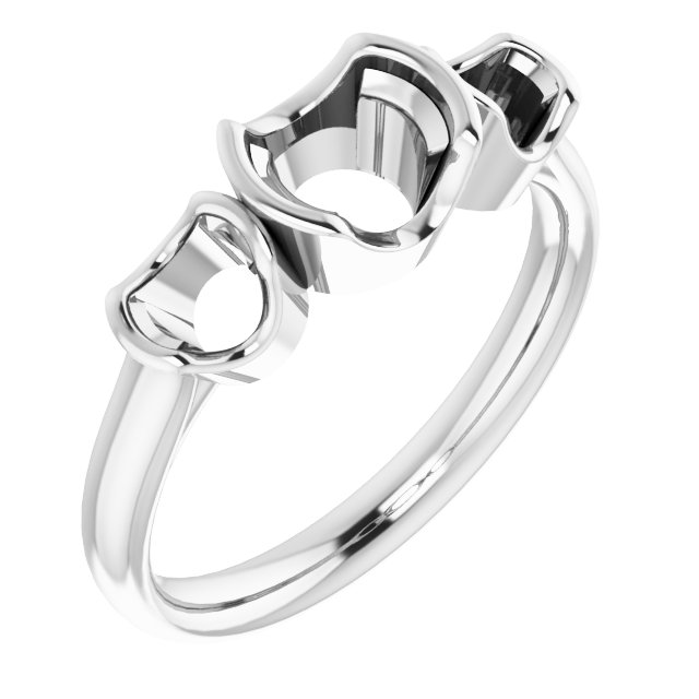 Half-Bezel Three-Stone Ring