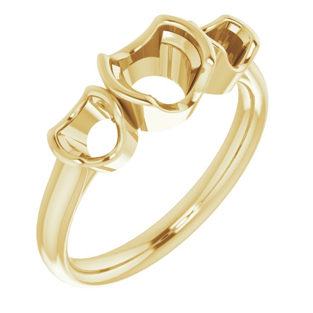 Half-Bezel Three-Stone Ring