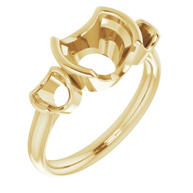 Half-Bezel Three-Stone Ring