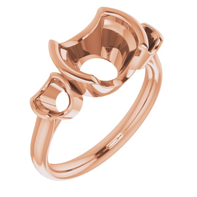 Half-Bezel Three-Stone Ring