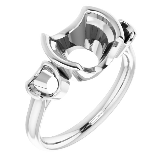 Half-Bezel Three-Stone Ring