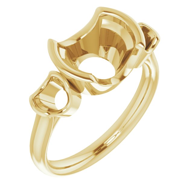 Half-Bezel Three-Stone Ring