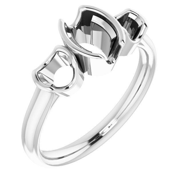 Half-Bezel Three-Stone Ring