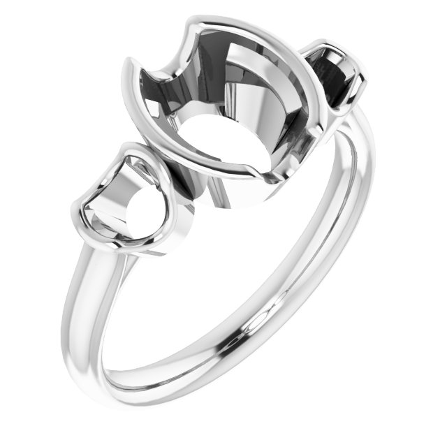 Half-Bezel Three-Stone Ring