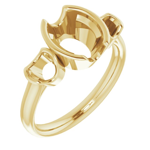Half-Bezel Three-Stone Ring