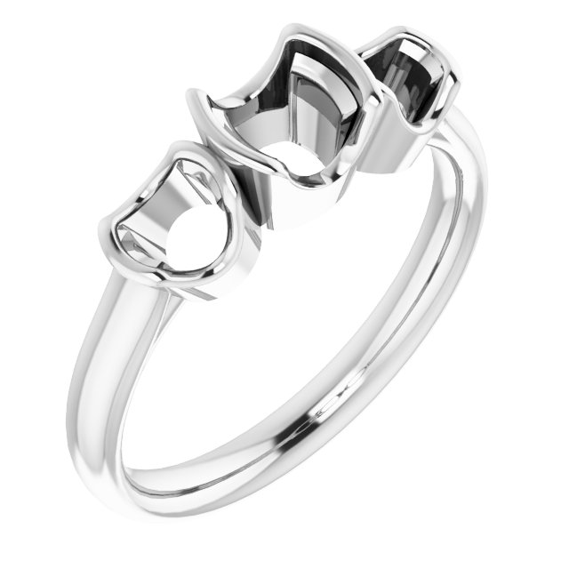 Half-Bezel Three-Stone Ring