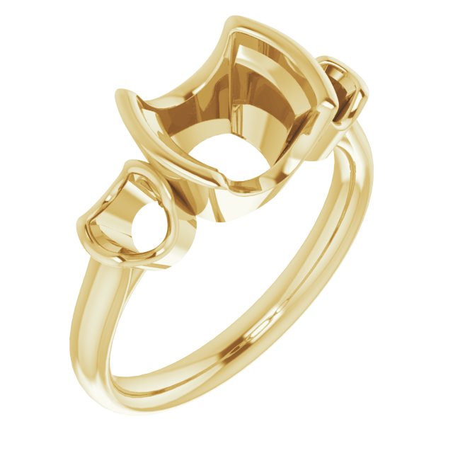 Half-Bezel Three-Stone Ring