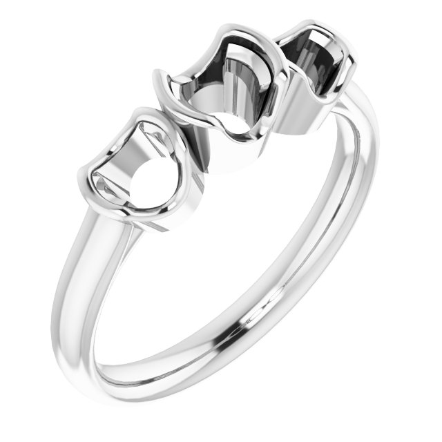 Half-Bezel Three-Stone Ring
