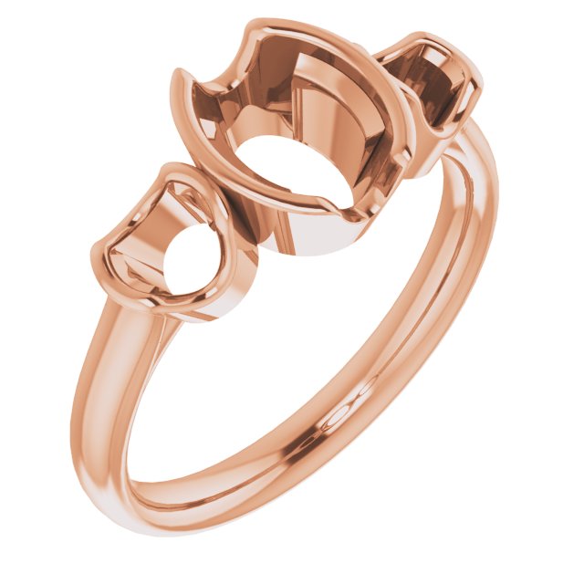 Half-Bezel Three-Stone Ring