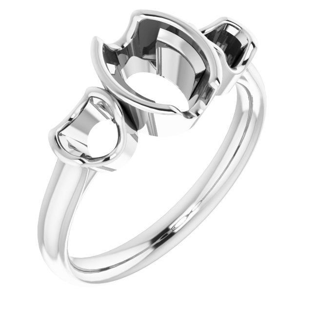 Half-Bezel Three-Stone Ring