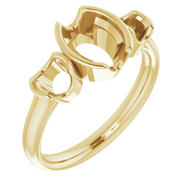 Half-Bezel Three-Stone Ring