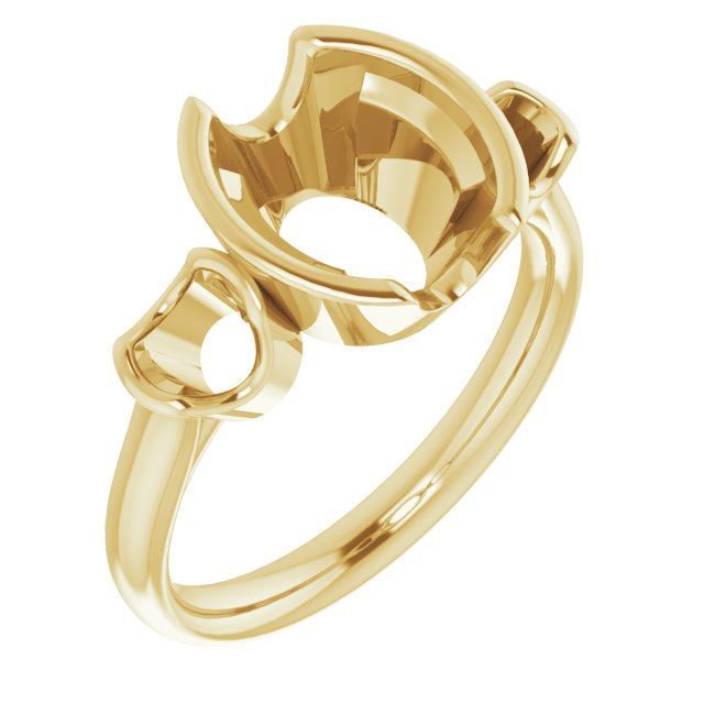 Half-Bezel Three-Stone Ring