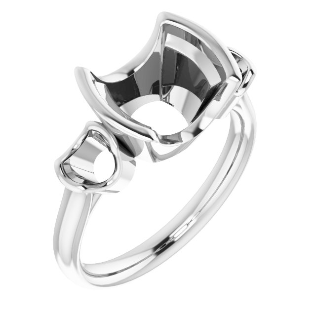Half-Bezel Three-Stone Ring