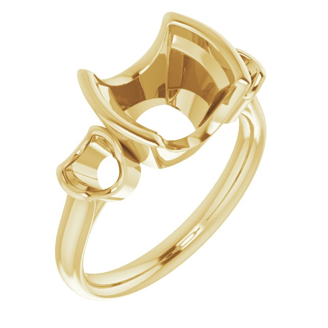 Half-Bezel Three-Stone Ring