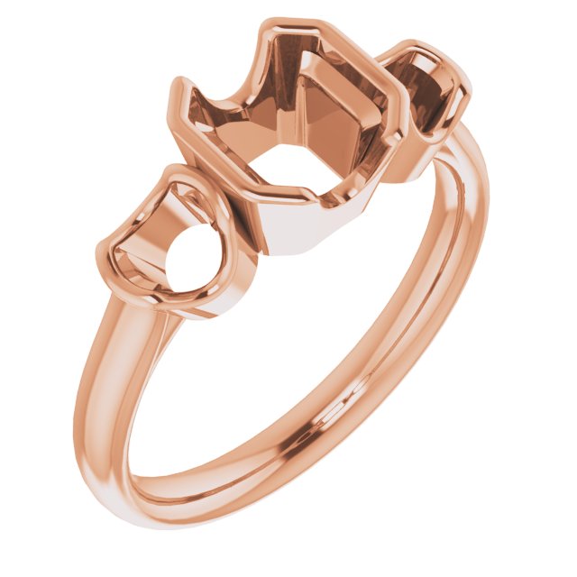 Half-Bezel Three-Stone Ring