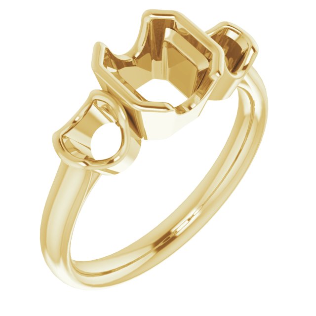 Half-Bezel Three-Stone Ring