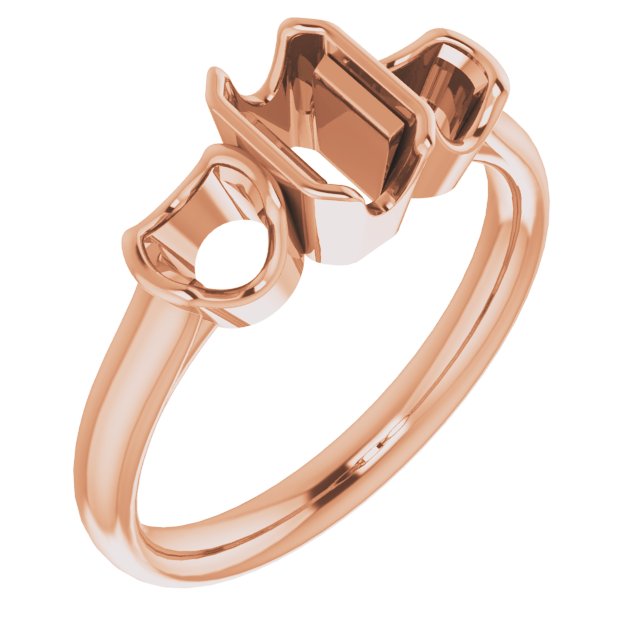 Half-Bezel Three-Stone Ring