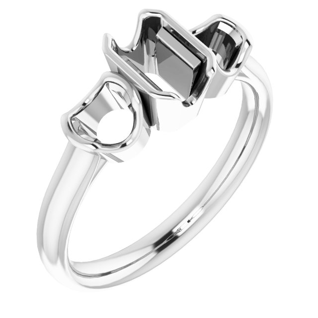 Half-Bezel Three-Stone Ring