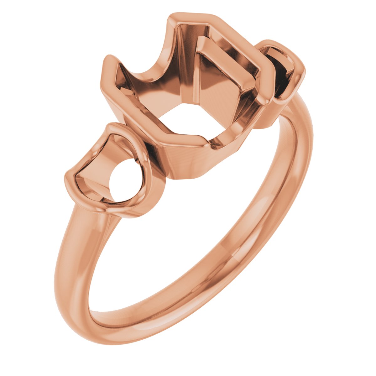 Half-Bezel Three-Stone Ring