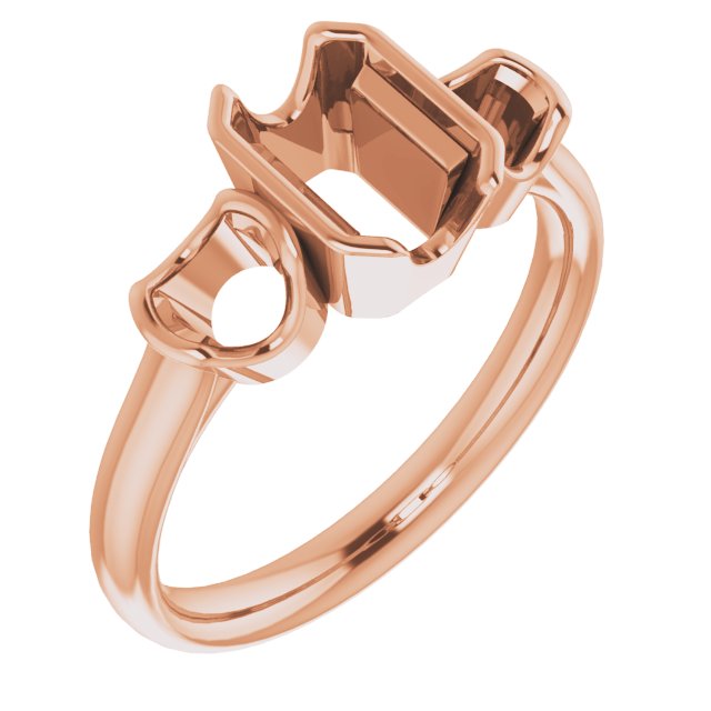 Half-Bezel Three-Stone Ring