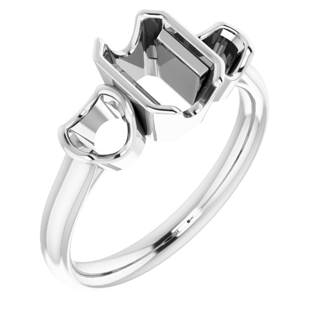 Half-Bezel Three-Stone Ring