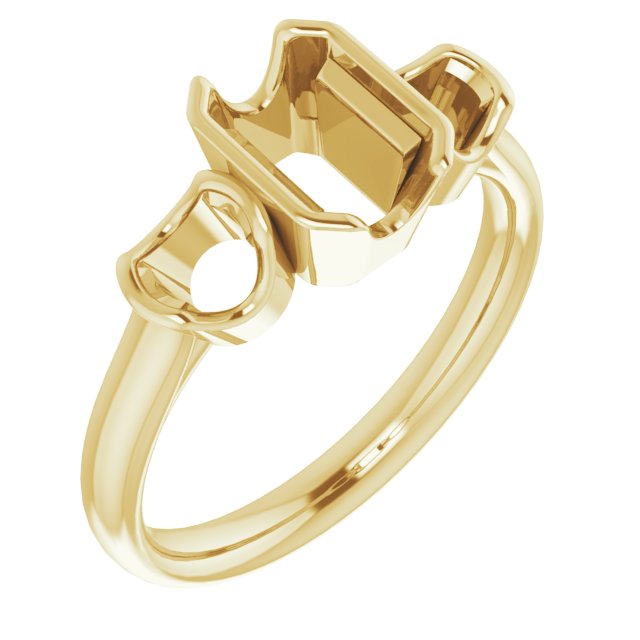 Half-Bezel Three-Stone Ring