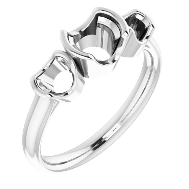 Half-Bezel Three-Stone Ring