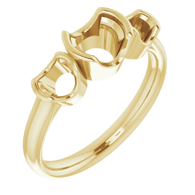 Half-Bezel Three-Stone Ring