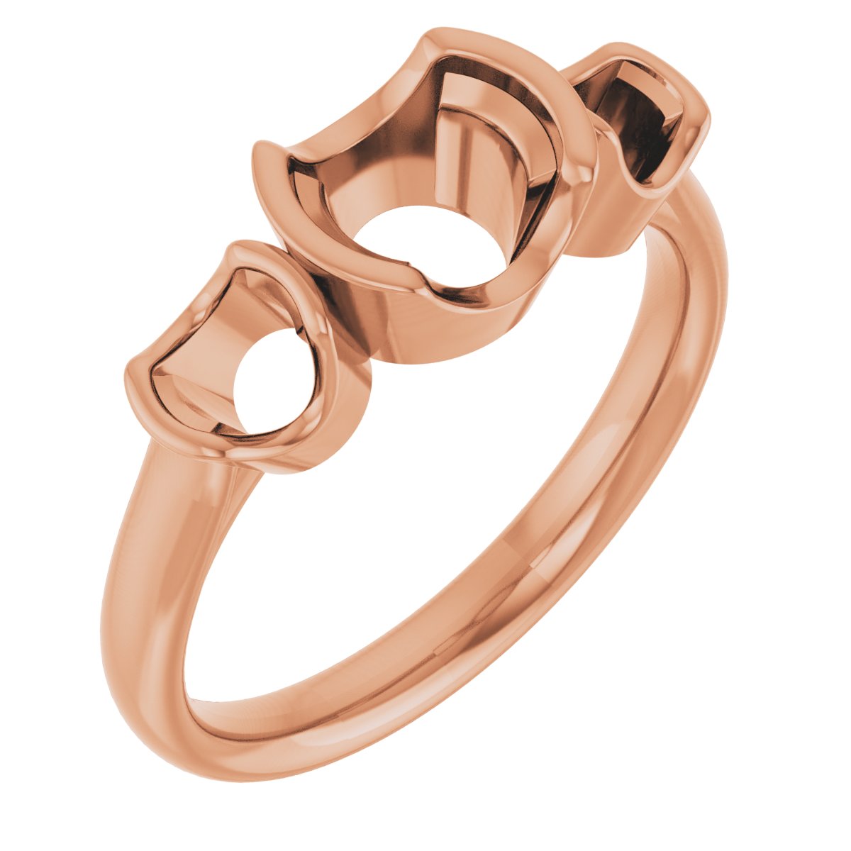 Half-Bezel Three-Stone Ring