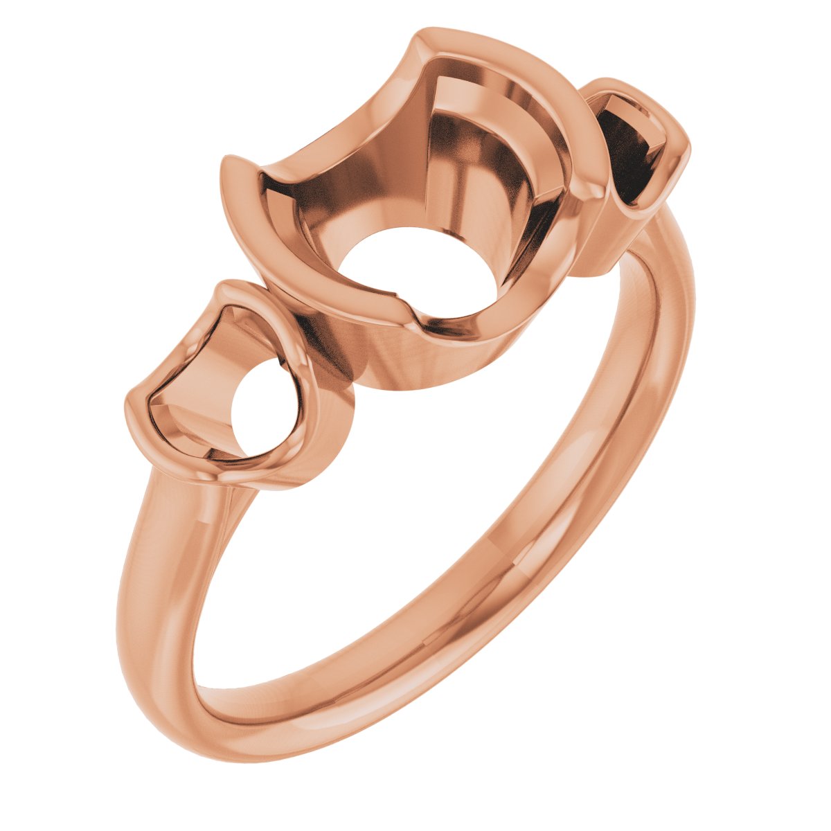Half-Bezel Three-Stone Ring