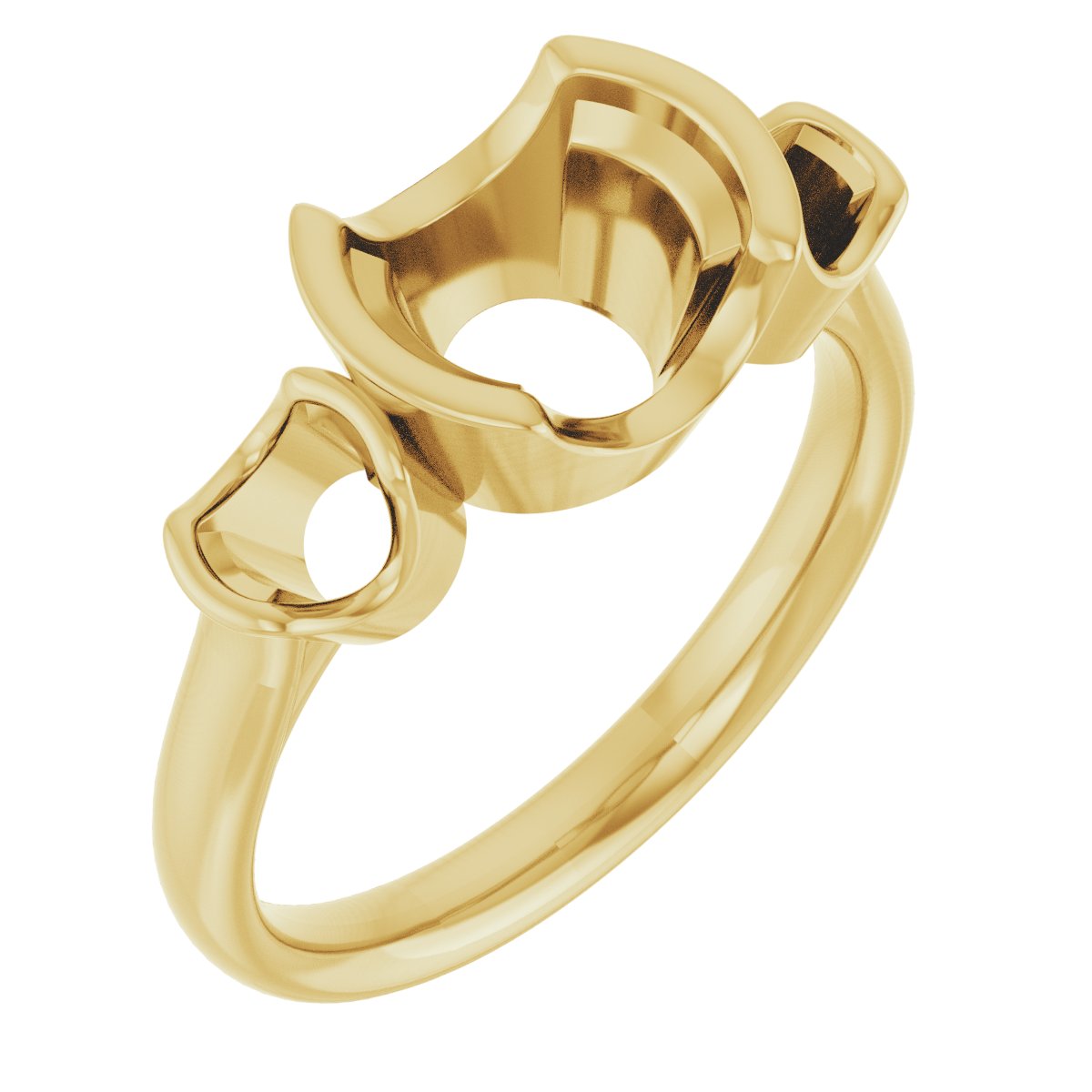 Half-Bezel Three-Stone Ring