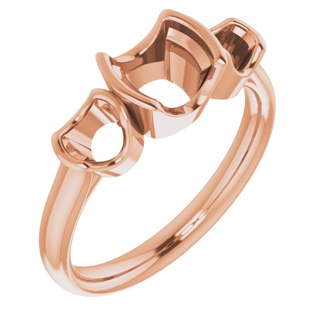 Half-Bezel Three-Stone Ring