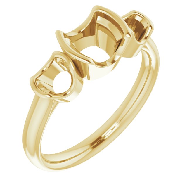 Half-Bezel Three-Stone Ring