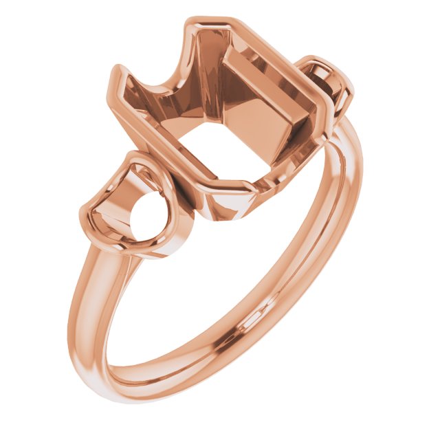 Half-Bezel Three-Stone Ring