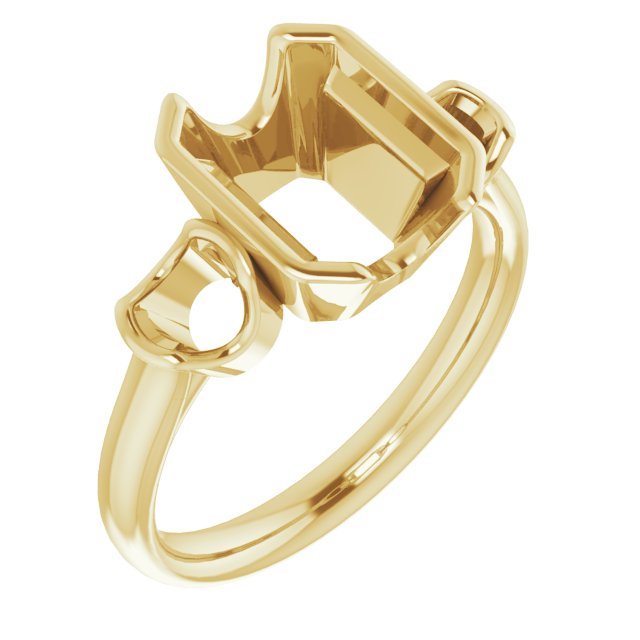 Half-Bezel Three-Stone Ring