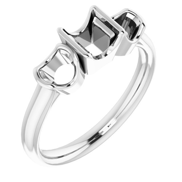 Half-Bezel Three-Stone Ring