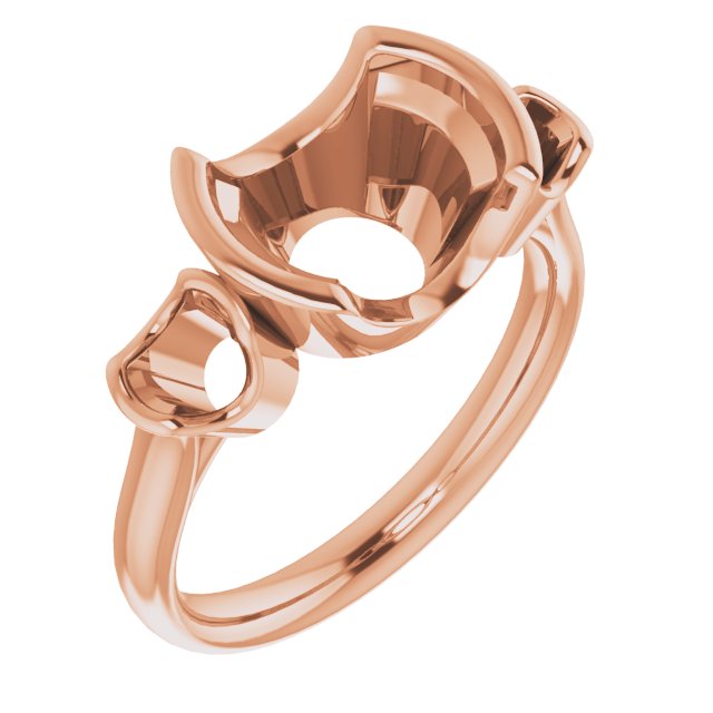 Half-Bezel Three-Stone Ring