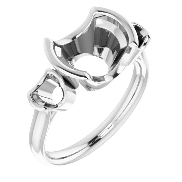 Half-Bezel Three-Stone Ring