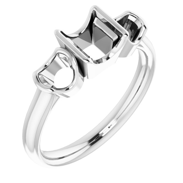 Half-Bezel Three-Stone Ring