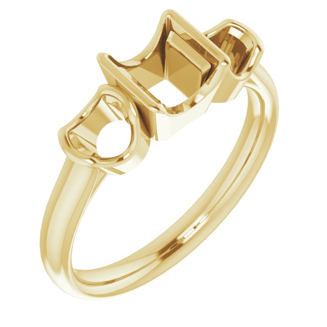 Half-Bezel Three-Stone Ring
