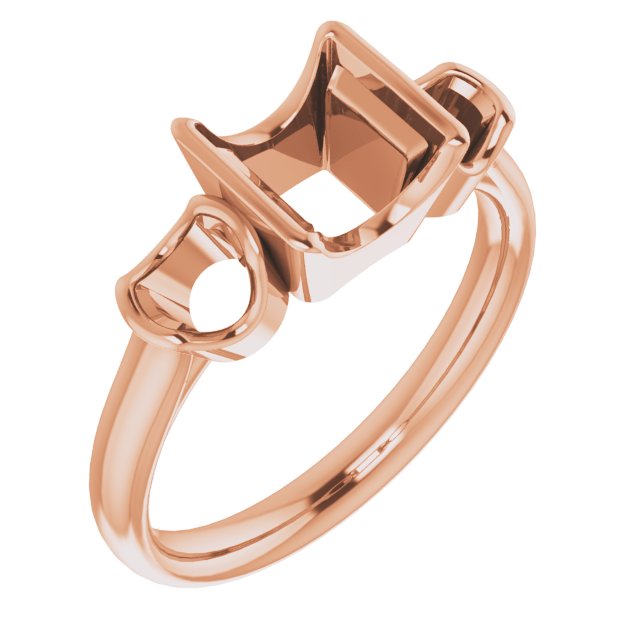 Half-Bezel Three-Stone Ring