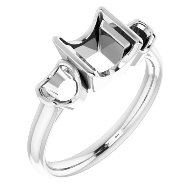 Half-Bezel Three-Stone Ring