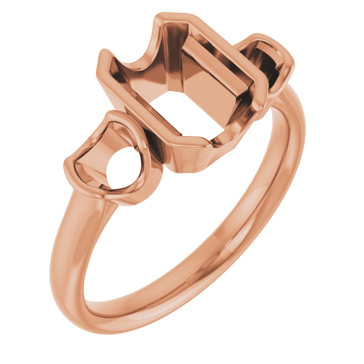 Half-Bezel Three-Stone Ring