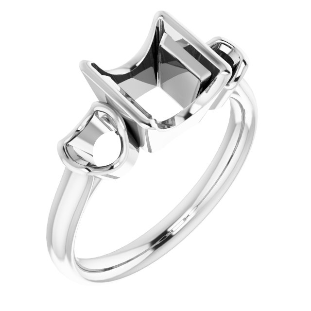 Half-Bezel Three-Stone Ring