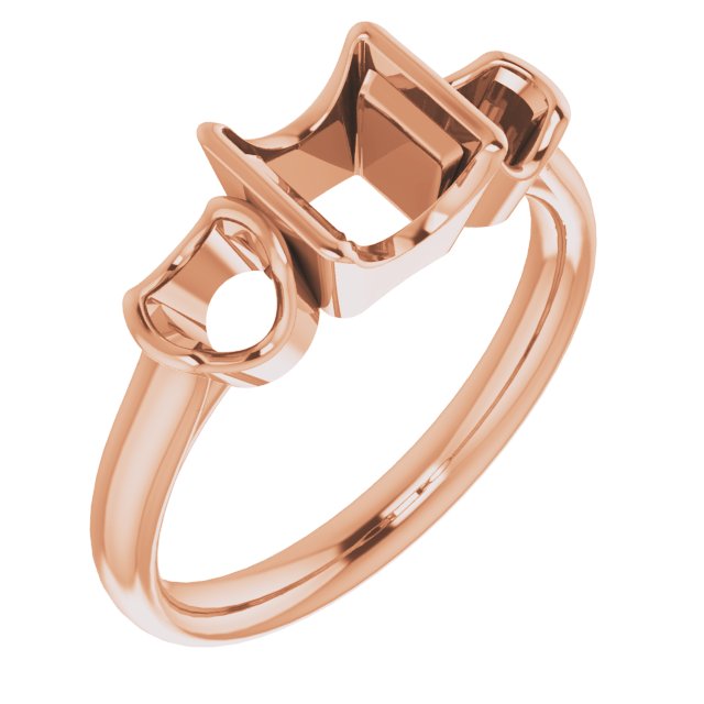 Half-Bezel Three-Stone Ring