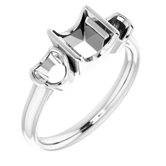 Half-Bezel Three-Stone Ring