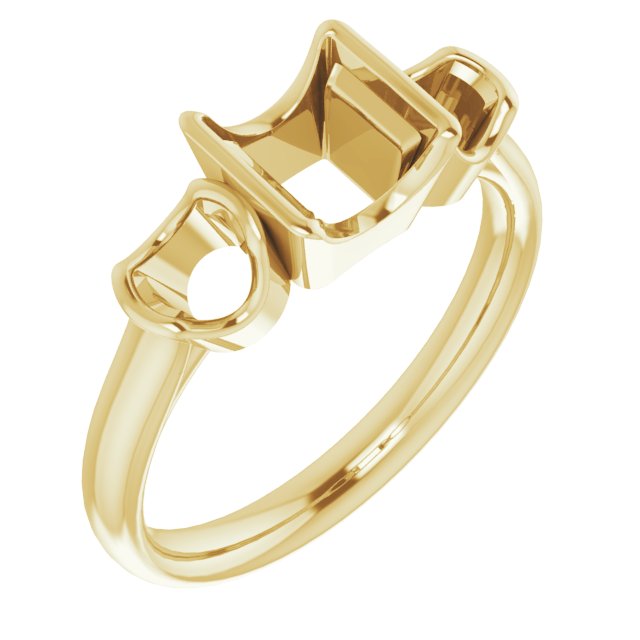 Half-Bezel Three-Stone Ring