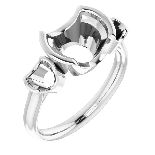 Half-Bezel Three-Stone Ring