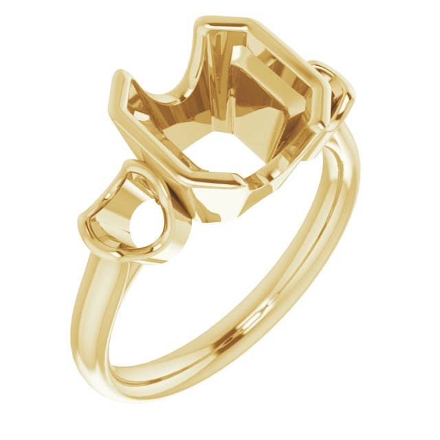 Half-Bezel Three-Stone Ring