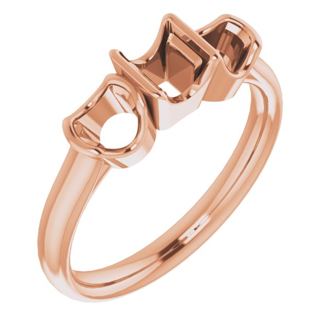 Half-Bezel Three-Stone Ring